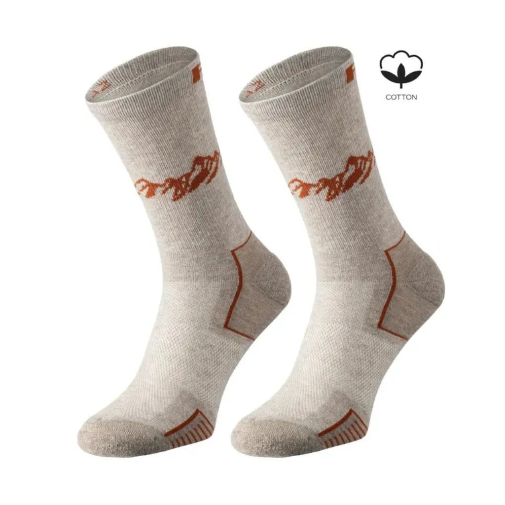 set-2perechi-sosete-bumbac-lungi-outdoor-drumetie-r2-hike-ats28a Set 2 perechi șosete bumbac Outdoor și Drumeție R2 Hike ATS28A - imagine 1